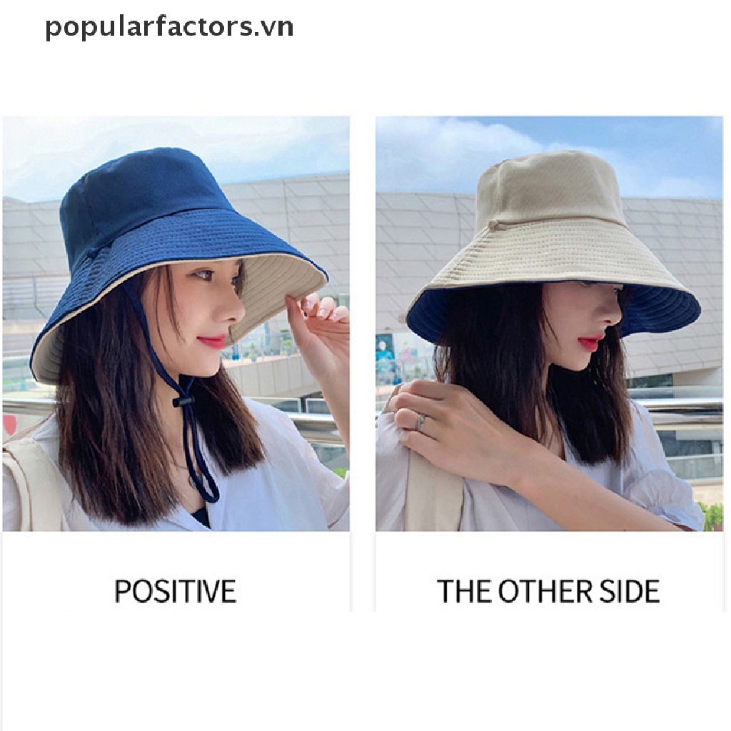 Nón Tai Bèo Hai Mặt Chống Tia UV Có Thể Gấp Gọn Thời Trang Mùa Hè Cho Nữ