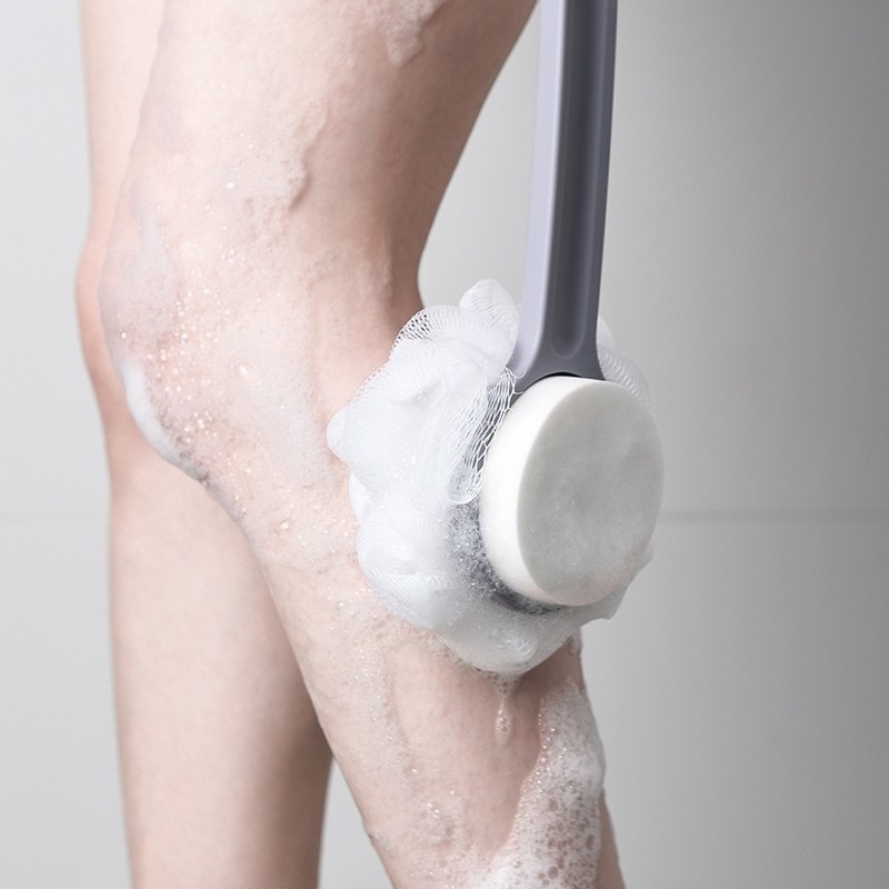 Bông Tắm Hai Mặt Tay Cầm Dài Tẩy Tế Bào Chết Lưng Tiện Dụng