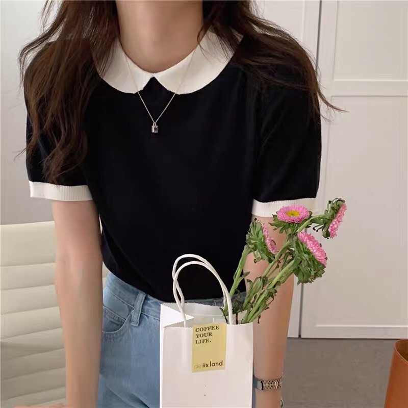 Áo len dệt kim cổ sen - Order Taobao | Áo len nữ cổ sen, phong cách tiểu thư siêu xinh - Order Taobao
