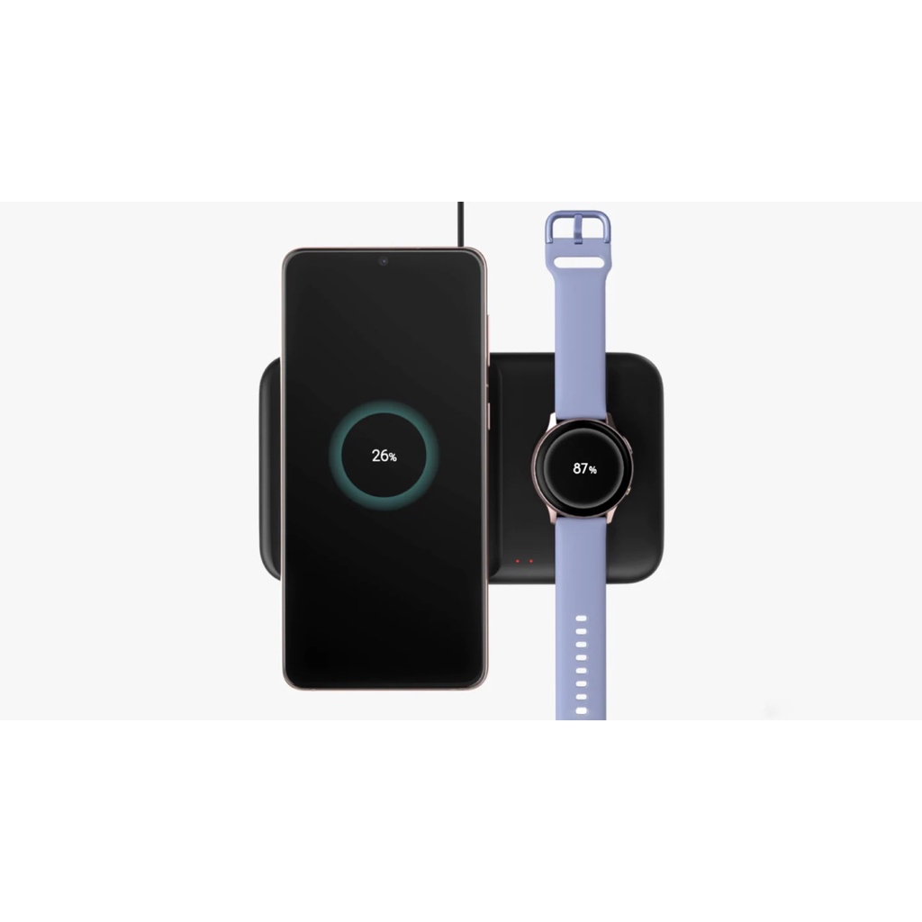 Đế sạc đôi không dây Samsung EP-P4300TBEGW dùng cho Z Fold3, S21 Ultra, Note 20 Ultra, Galaxy Watch 4, iPhone 13 Pro Max