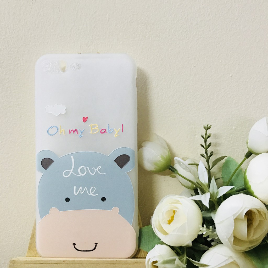 Ốp lưng Iphone dẻo đục hà mã Love me