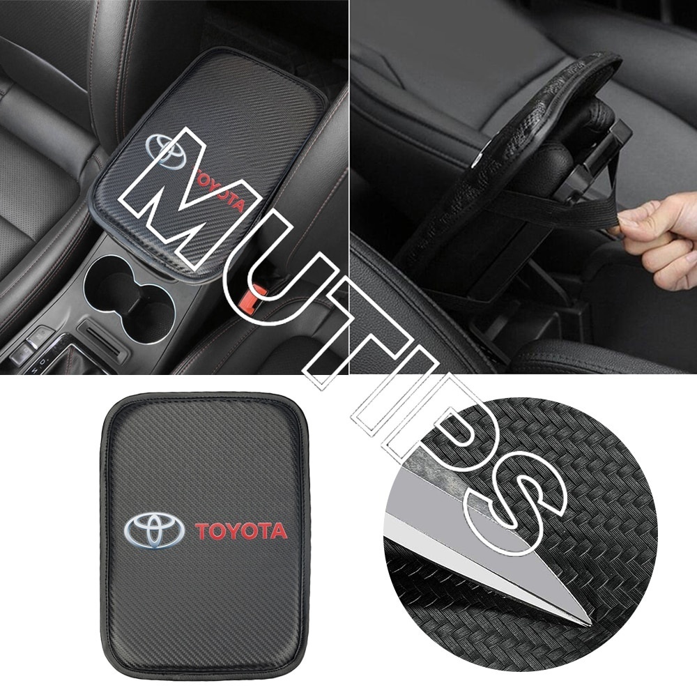 Đệm Sợi carbon Bảo Vệ Hộp Tỳ Tay Xe Hơi Toyota TRD Avanza Rush Kijiang Innova Calya Razie Yaris Wish Corolla Cross