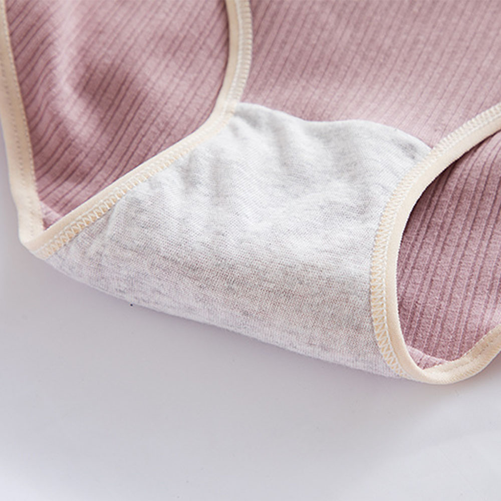 BACK2LIFE M-XL Striped Briefs Breathable Lingerie Cotton Panties Women Cute Solid Color Cotton Soft Simple Underpants green/pink/green | BigBuy360 - bigbuy360.vn