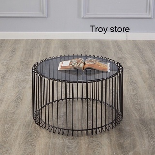 Bàn trà sofa phòng khách free ship bàn trà phong cách hiện đại kính lồng chim