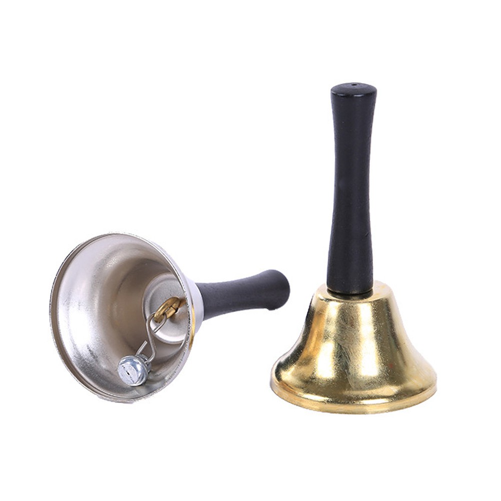 BZ_Christmas Xmas School Pet Call Ringtone Jingle Hand Bell with Wooden Handle Toy