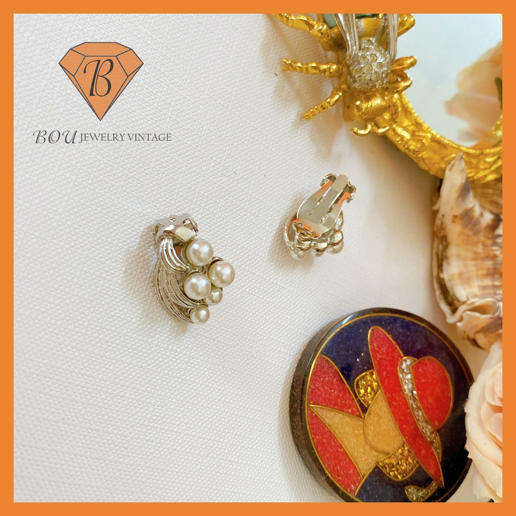 BÔNG TAI SECONDHAND TRANG SỨC SI NHẬT BẢN BOU JEWELRY VINTAGE MÃ BT116