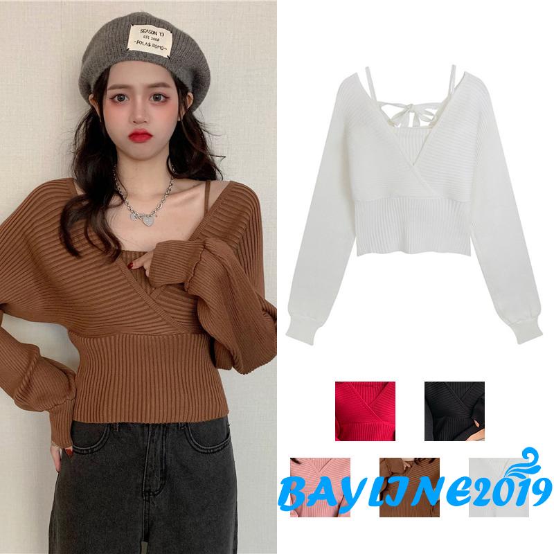 Áo Lửng Tay Dài Màu Sắc Thời Trang Quyến Rũ Cho Nữ