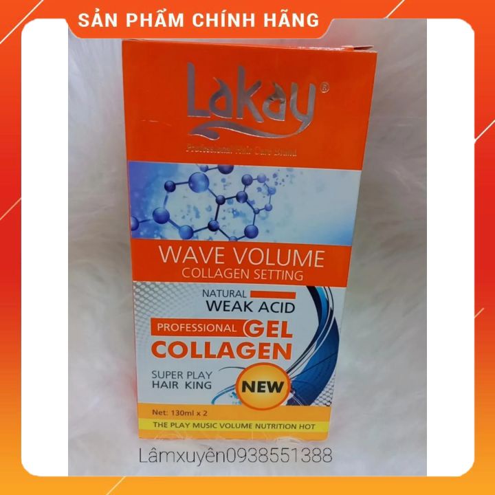 DUNG DỊCH UỐN DẬP LAKAY WAVE VOLUME COLLAGEN 130*2ML  uốn thơm ít mùi hôi , giúp tóc sáng bóng và khoẻ mạnh.