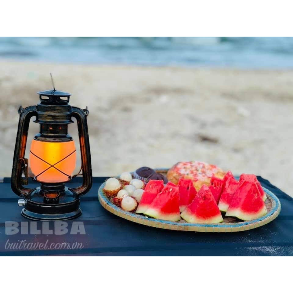 Đèn bão tích điện giả cổ ánh sáng ngọn lửa- Đèn bão vintage dùng đi cắm trại, trang trí- Bụi Travel