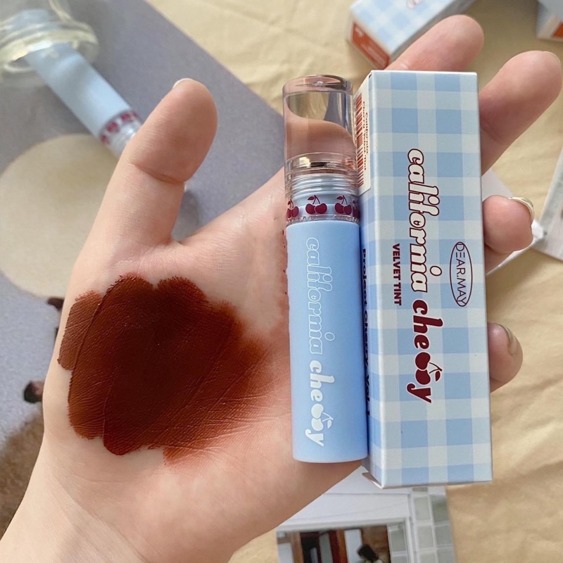 Son Kem Lì, Lên Màu Chuẩn Dearmay California Cherry Velvet Tint 4.4g