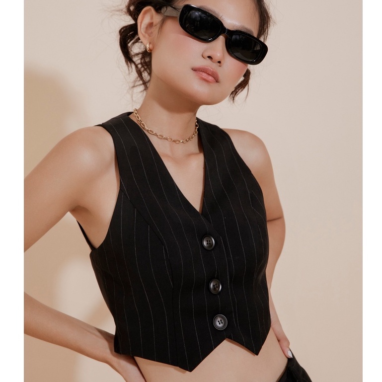 Áo gile Fabric Holic họa tiết sọc