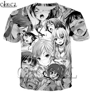 CLOOCL Anime Ahegao Hentai 3D Print Summer T-Shirts