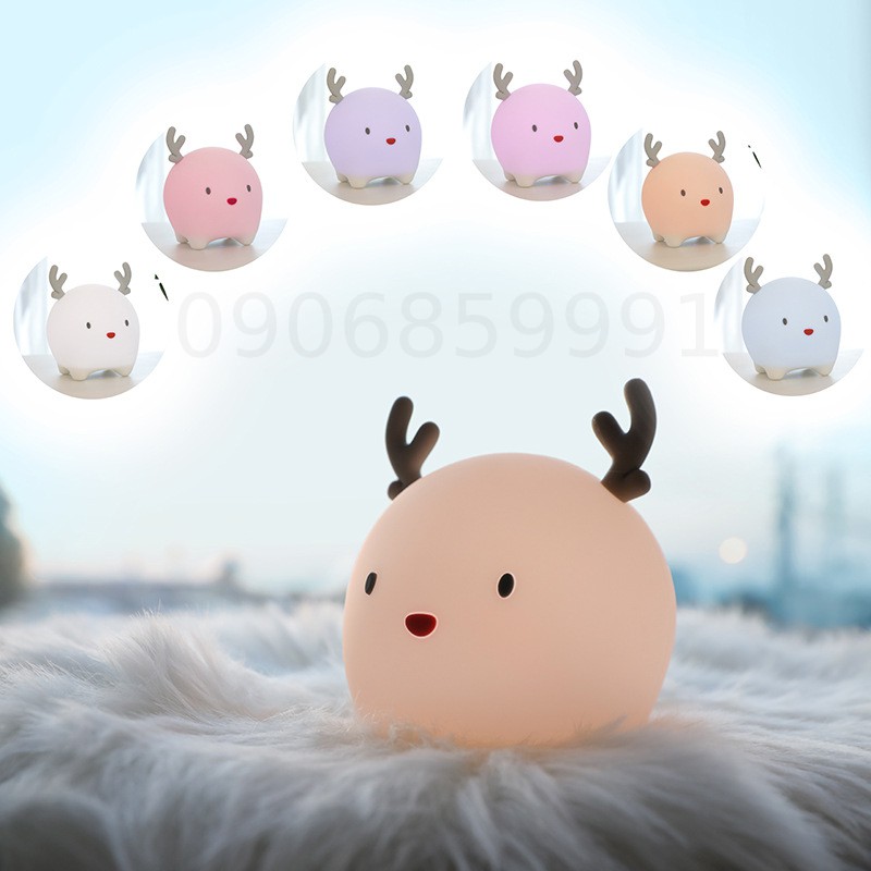 Đèn ngủ,đèn silicon trang trí cảm ứng (Lovely Deer)