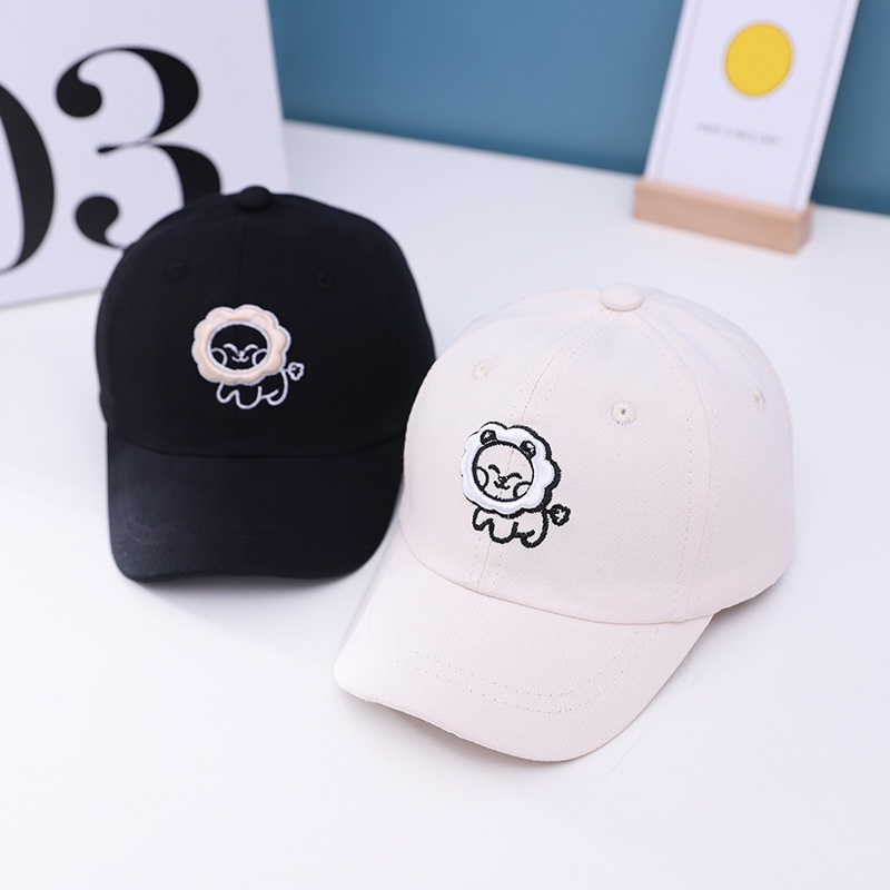 Nón Lưỡi Trai Thêu Hình Sư Tử Hoạt Hình Dễ Điều Chỉnh Thời Trang Xuân Hè Cho Bé 6-18 Tháng Tuổi