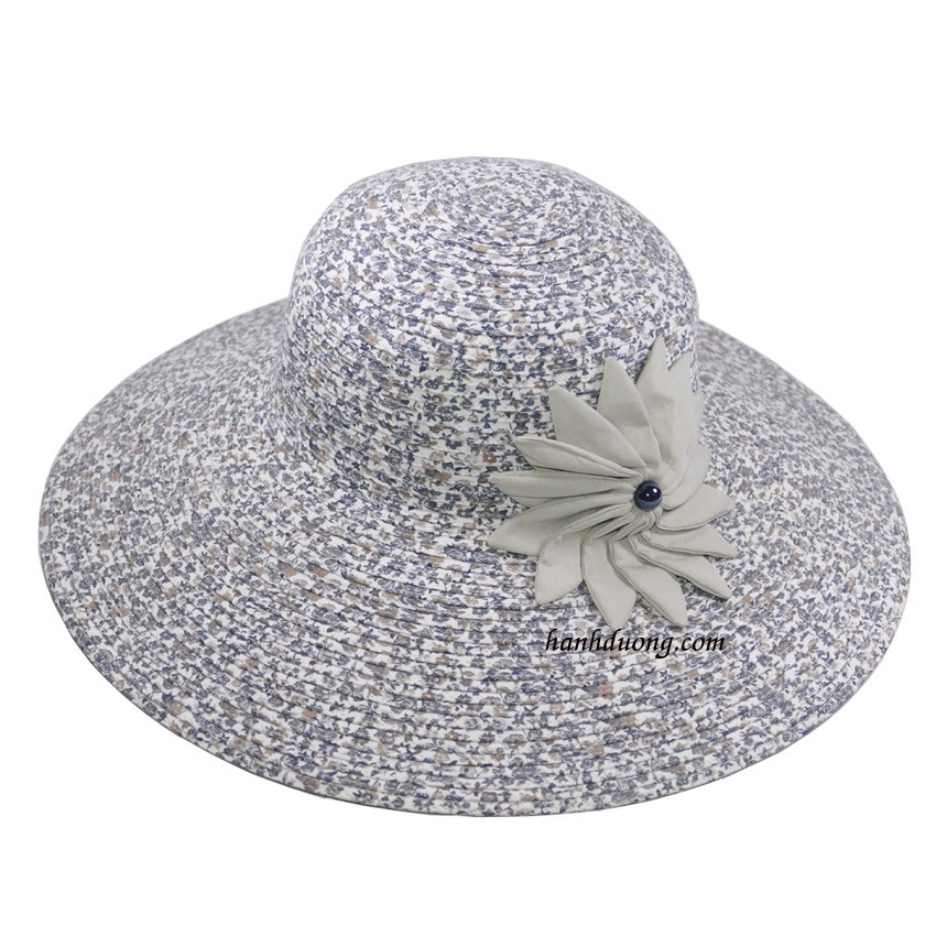 [ FREESHIP ] Nón rộng vành đi biển của Duy Ngọc gắn hoa nón bo vành rộng 12cm che nắng cực tốt mẫu mã thời trang