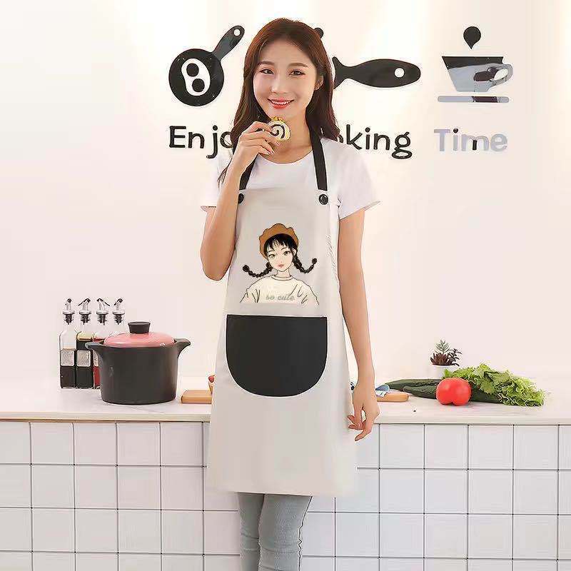 Tạp Dề Nấu Ăn Chống Thấm Nước / Dầu Kiểu Nhật Bản Dễ Thương Cho Nam Và Nữ