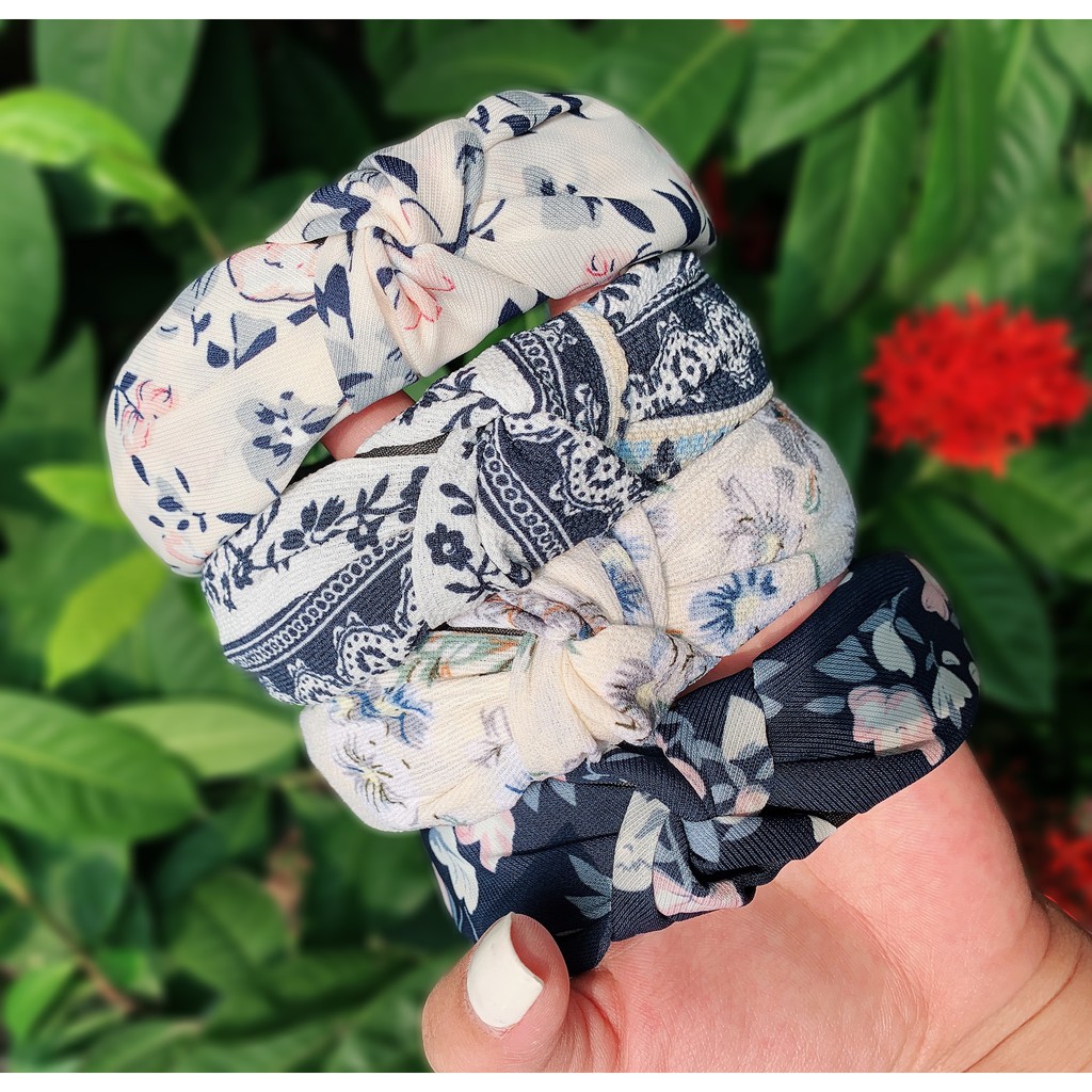 Bờm Tóc Turban Họa Tiết Hàn Quốc Vintage Sành Điệu Sang Chảnh - Băng Đô Turban Rửa Mặt Trang Điểm