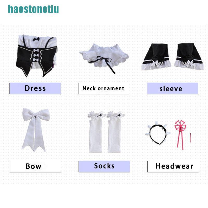 Bộ Đồ Hóa Trang Cô Hầu Gái Anime Ram / Rem Chất Lượng Cao