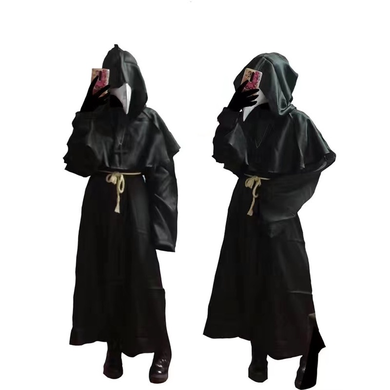 Mặt nạ hóa trang Halloween nhân vật Doctor Crow Dungeon Hero Beak màu đen