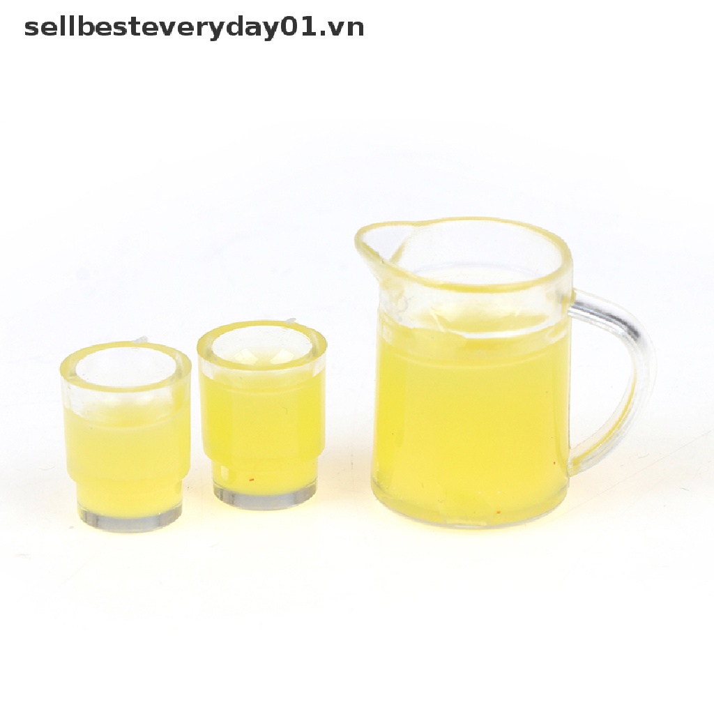 Set 3 Chai Nước Ép + 2 Ly Đồ Chơi Búp Bê Cỡ 1 / 12