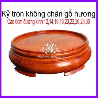 Kỷ đế tròn gỗ hương đỏ Kỷ tròn-Đế tròn không chân-Đế bát hương