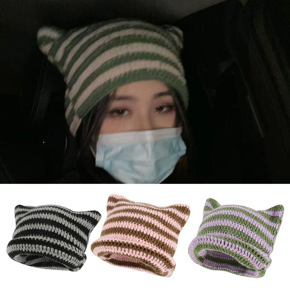 Mũ Beanie Tai Mèo Phong Cách Nhật Bản Dễ Thương