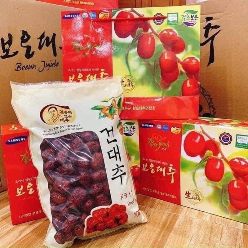 Táo đỏ Hàn Quốc sấy khô loại 1 quả to tặng kèm túi xách