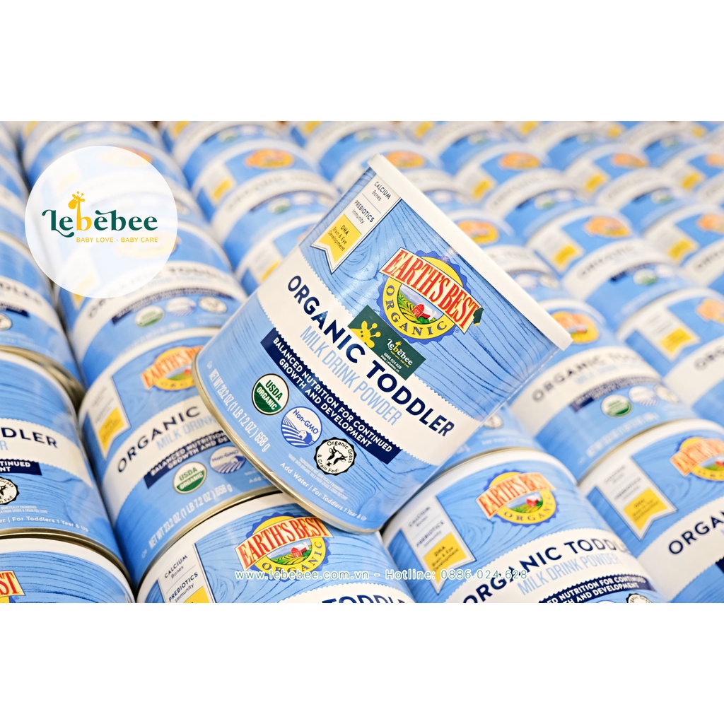 Sữa bột Earth’s Best Organic Toddler Formula cho bé ( Hộp 595gr) mẫu mới