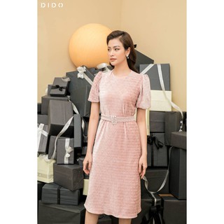 Váy Nhung Đai Eo Kèm Đai Đính Đá Mặt Trước DIDO