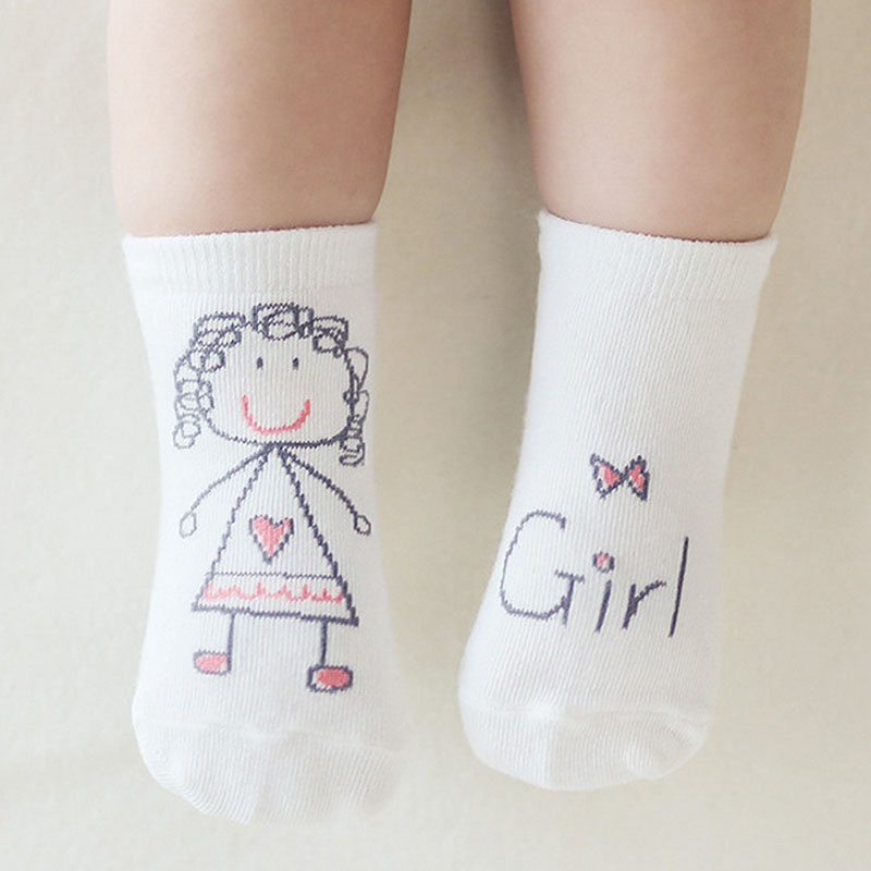 Tất cotton chống trượt họa tiết hoạt hình xinh xắn cho bé 0-4 tuổi