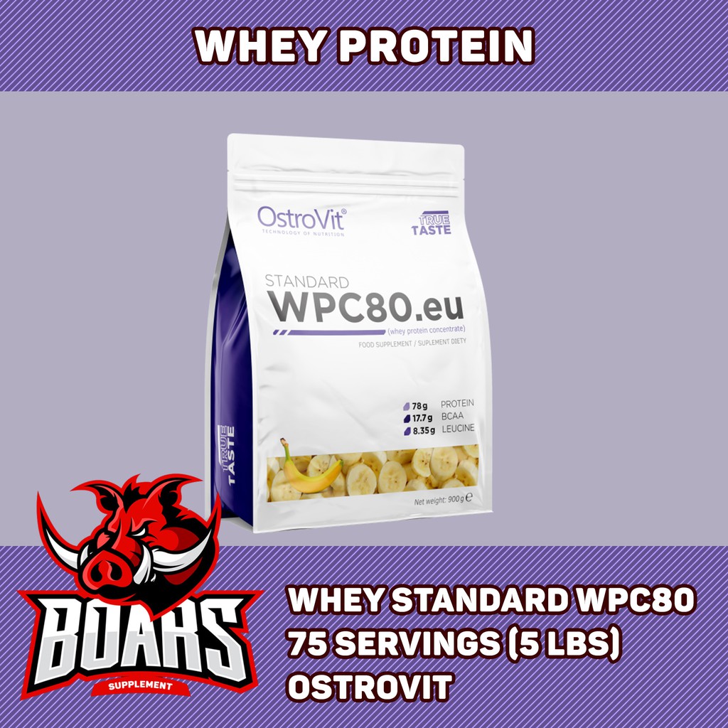 Ostrovit Standard Whey Protein WPC80 - Sữa whey protein hỗ trợ phát triển cơ bắp (5 lbs - 75 lần dùng)