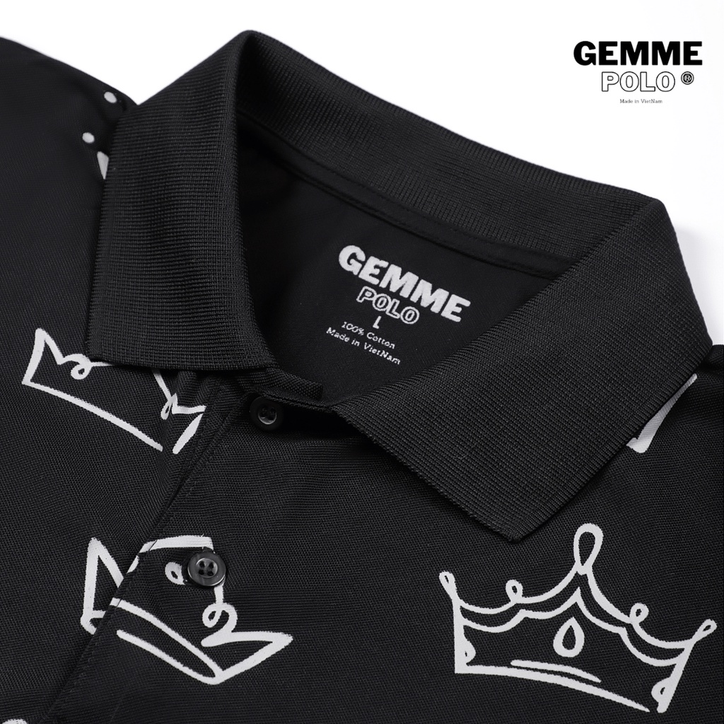 Áo Polo nam cổ bẻ GEMME MEN vương miện Fullsize 50-130kg chuẩn form, trẻ trung, thanh lịch - GEMMEPOLOVN