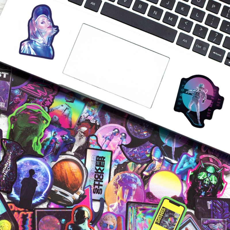 Set 50 sticker phong cách Gothic độc đáo chống thấm nước trang trí sổ lưu niệm/nhật ký/đàn piano/mũ bảo hiểm/hộp bút
