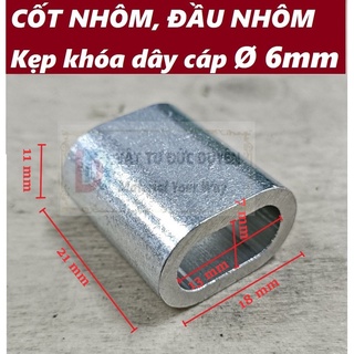 Cốt nhôm đầu nhôm khóa dây cáp Ø [ 6mm ]
