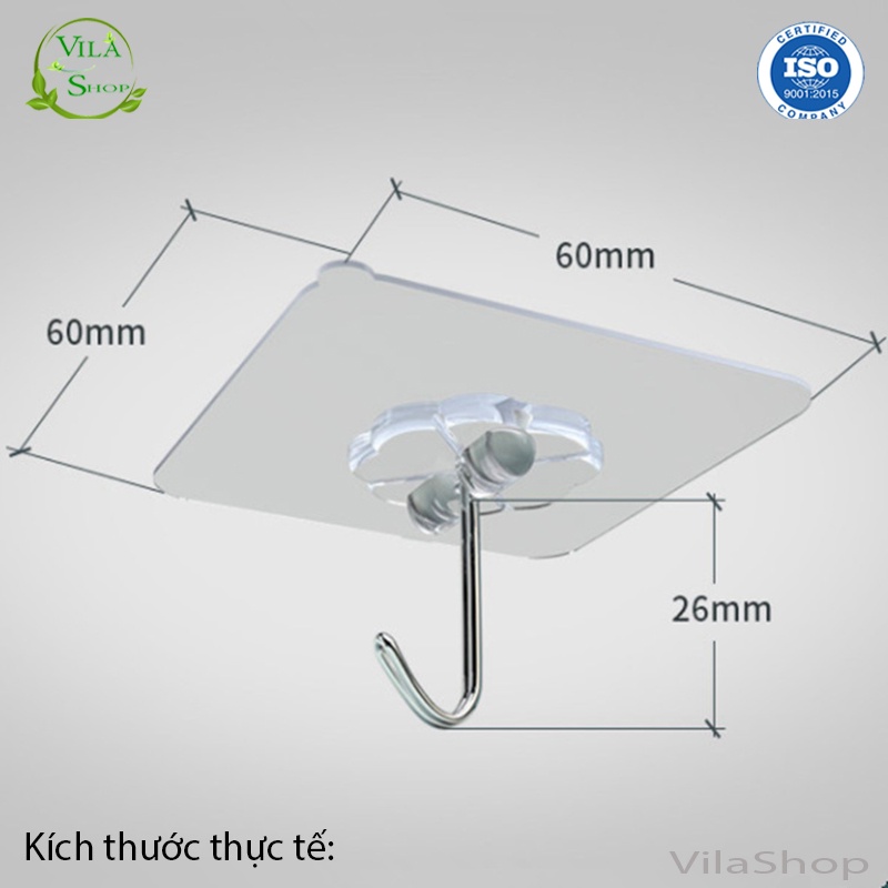 Móc Dán Tường, Móc Dán Tường 3D Chịu Lực Treo Đồ Màu Sắc Trong Suốt Siêu Dính Đa Năng
