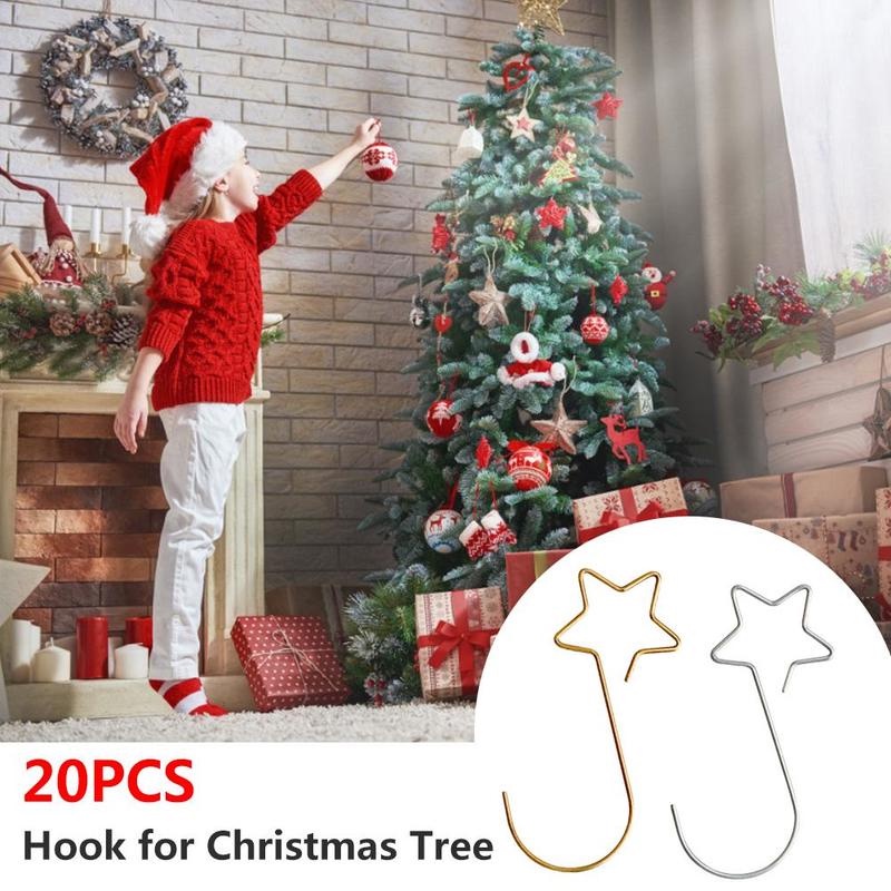 Bộ 20 Móc Treo Hình Học Bằng Kim Loại Trang Trí Cây Thông Giáng Sinh