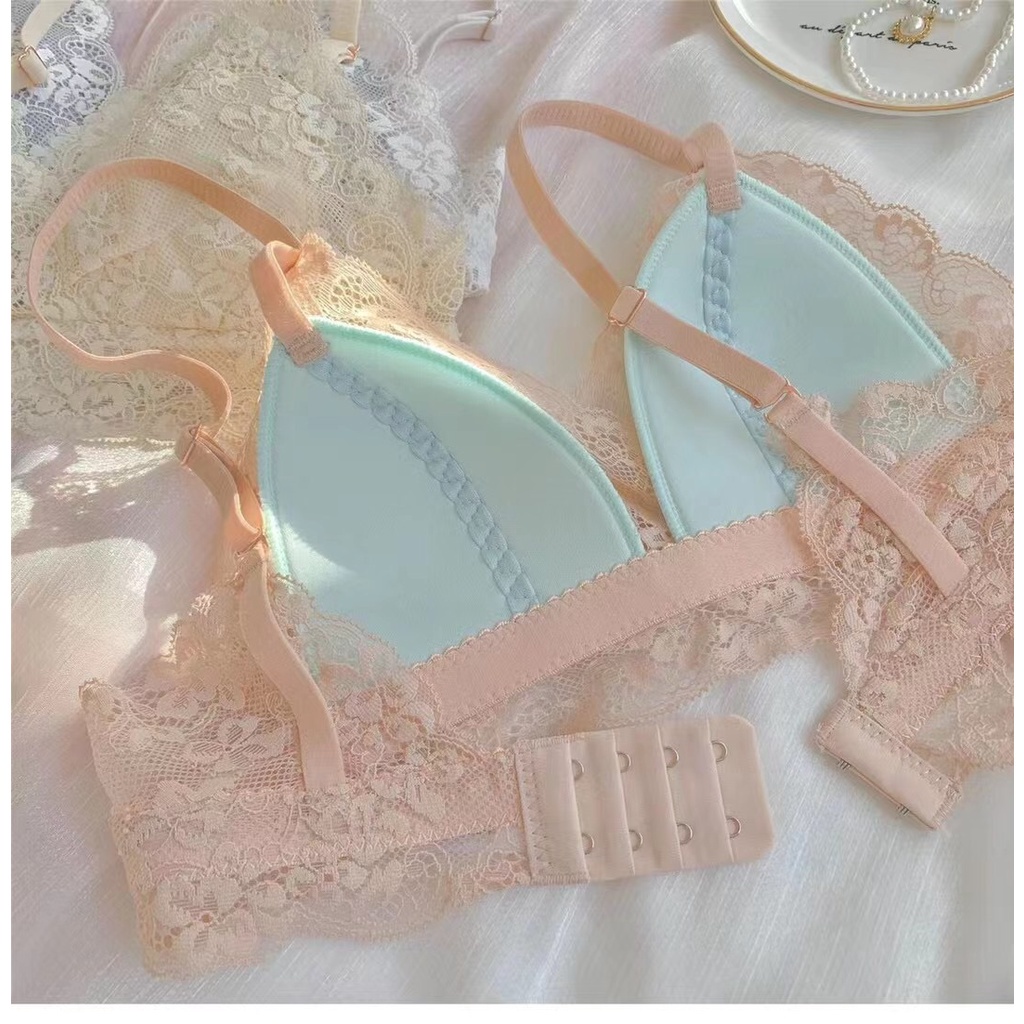 Áo lót Mỏng Cúp Ngực Không Gọng Thoải Mái Thoáng Khí Kiểu Pháp Quyến Rũ Cho Bạn Gái
