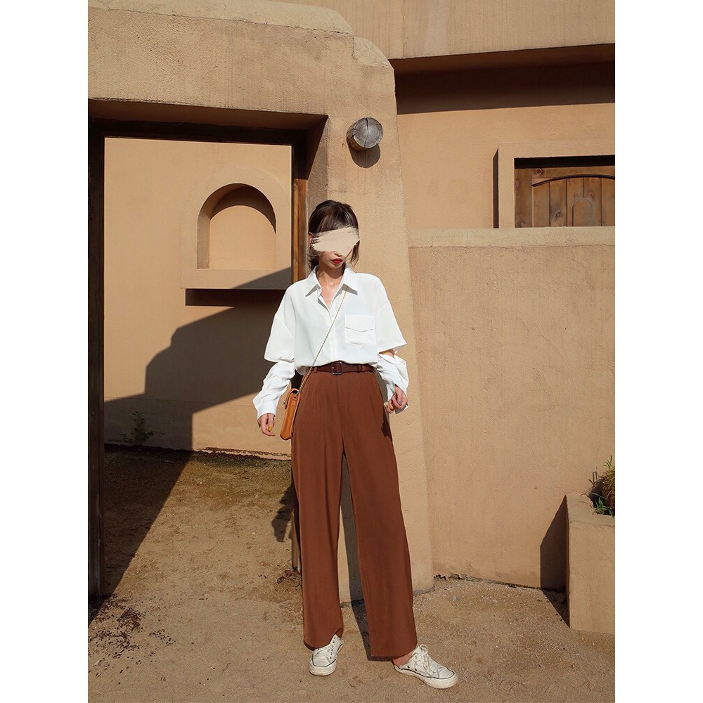 Quần tây ống rộng phong cách retro | BigBuy360 - bigbuy360.vn