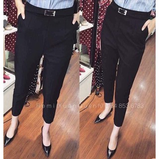 Quần baggy khuy đai vải