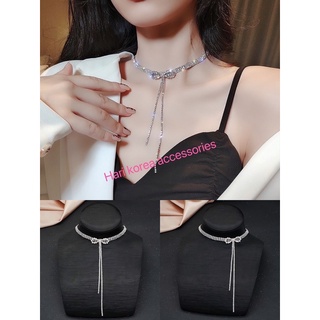 Vòng cổ/Chocker nơ đính FULL đá cao cấp sang chảnh siêu xinh
