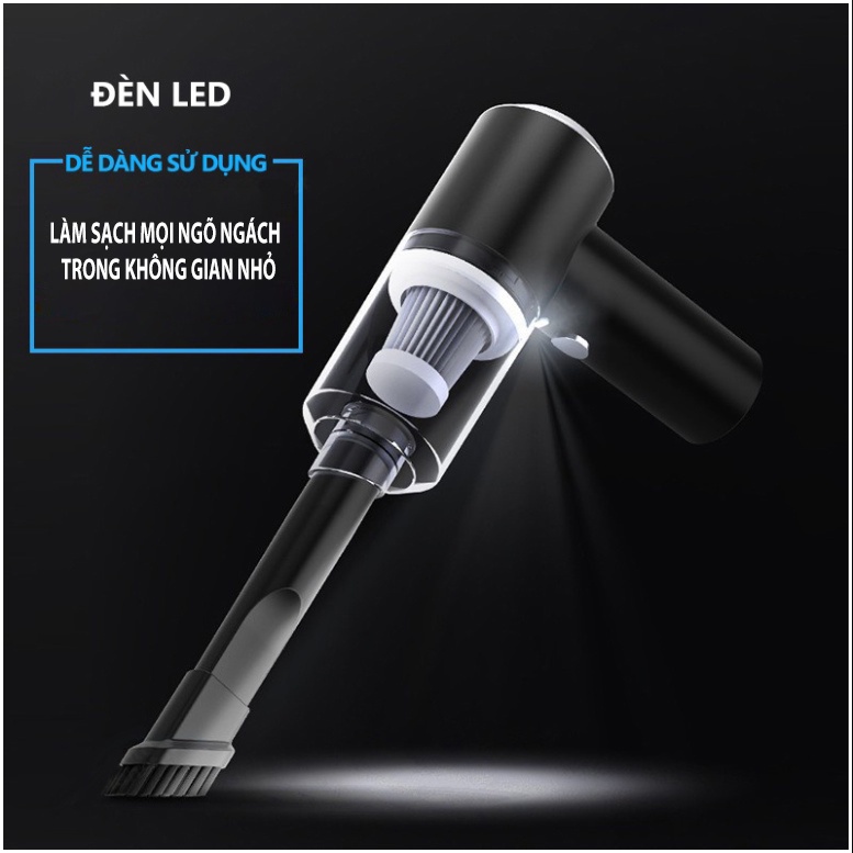 [XẢ KHO] Máy hút bụi cầm tay mini, máy hút bụi không dây đa năng lực hút mạnh, pin 2000mAh sử dụng hút bụi ô tô, nhà cửa