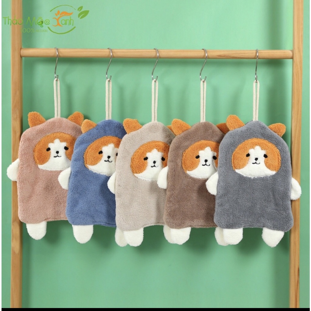 Khăn lau tay siêu thấm hút - Khăn lau bếp đa năng siêu mềm mại,dễ thương có móc treo tiện lợi