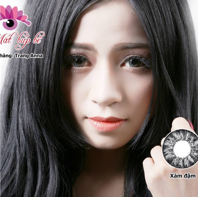 1 cặp Lens chính hãng xám 0 độ giãn tròng hàn quốc