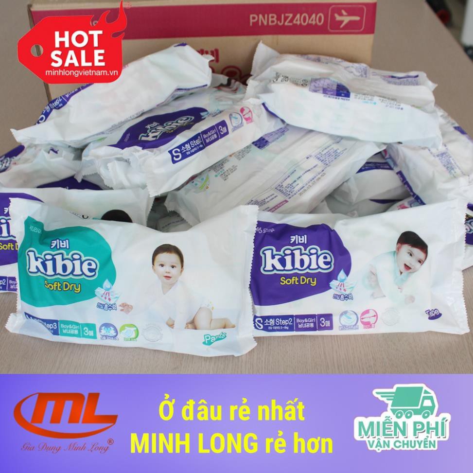 [Sỉ/Lẻ ] Túi 3 chiếc Bỉm Kibie Hàn Quốc Quần M3 Dán S3 Tiện lợi