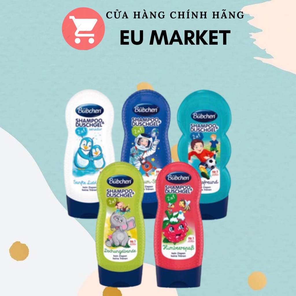 Sữa Tắm gội Bubchen dành cho trẻ em, an toàn cho da bé, nội địa Đức, Eumarket.