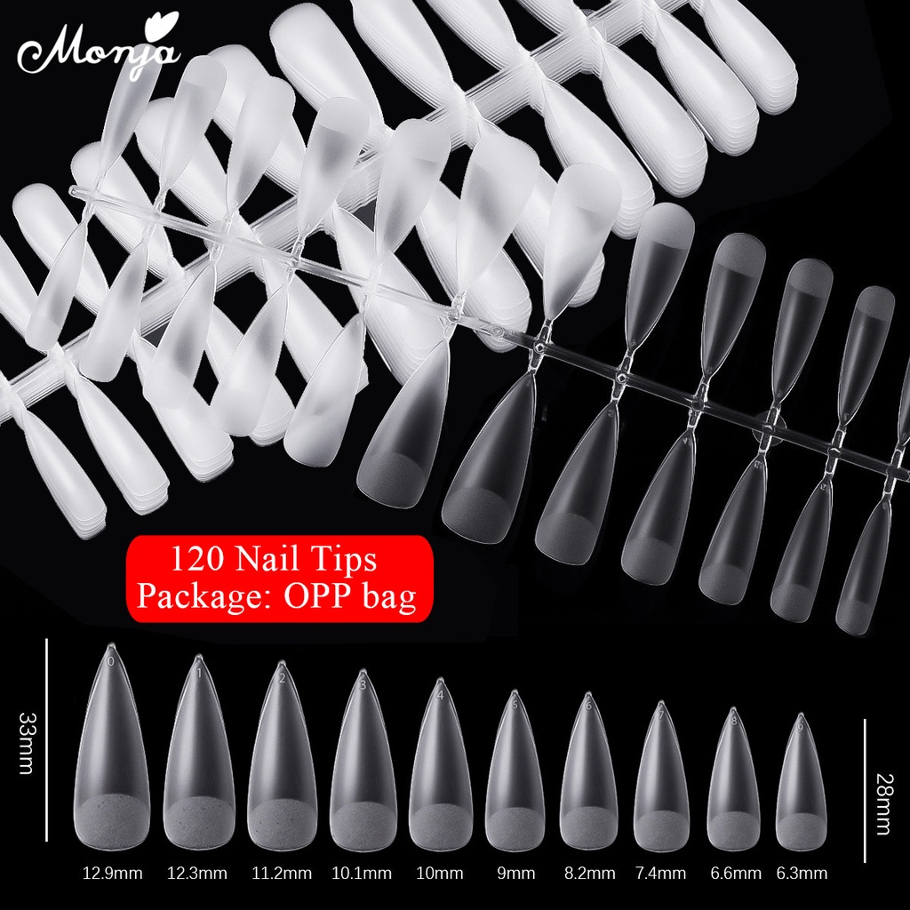 MONJA Bộ 120/240 Móng Tay Giả Làm Nail Chuyên Dụng