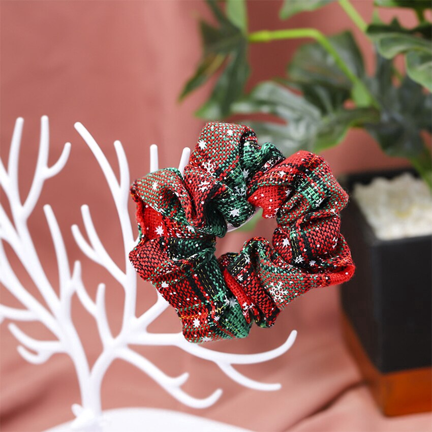 Dây cột tóc đan len phong cách Giáng sinh cho nữ