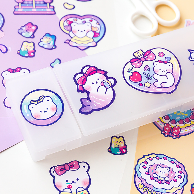 Tấm hình dán gấu dễ thương dùng để trang trí