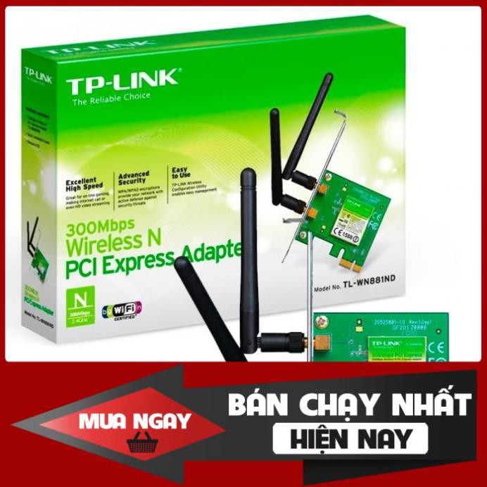 Card mạng thu WiFi TP-Link TL-WN881ND (Xanh) - Chính hãng