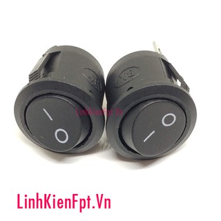 Công tắc bập bênh tròn 6a đen 250v